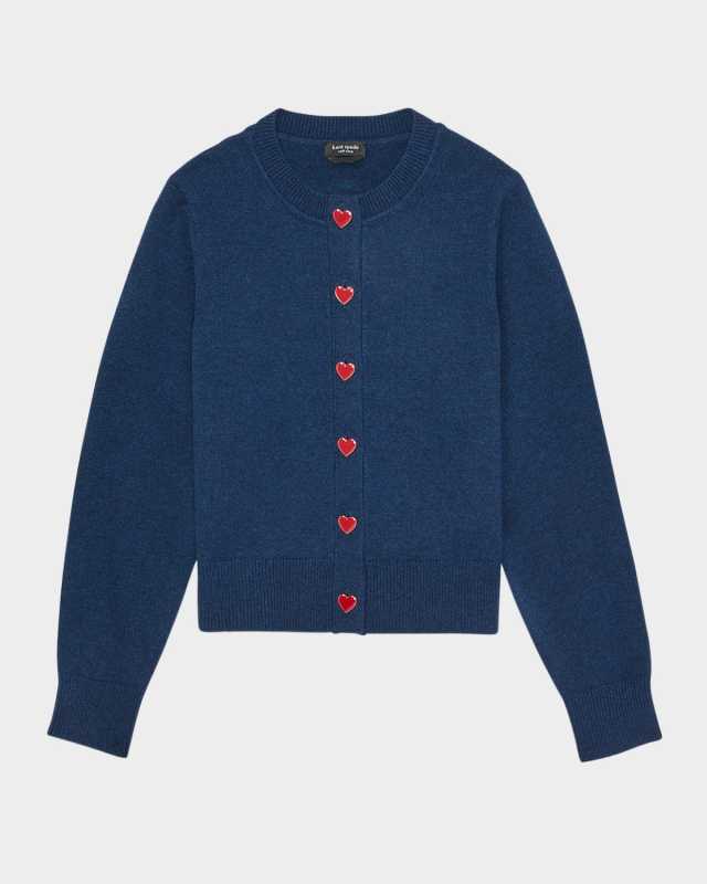 nell heart button wool-cashmere cardigan